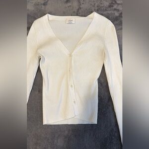 Wilfred Cream Ribbed Cardigan